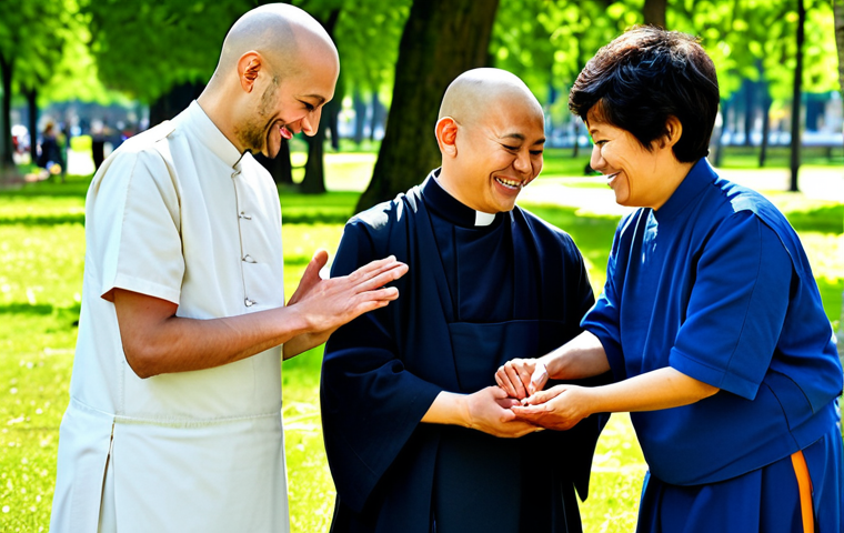 기독교와 불교의 만남 - Compassion and Universal Love**

"A diverse group of people helping each other in a sunny park in Pa...