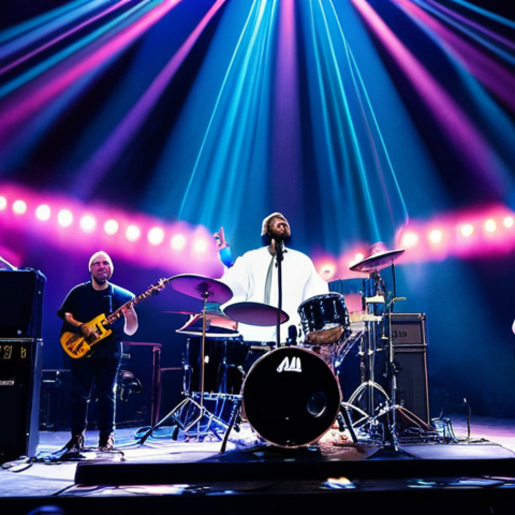 기독교 음악과 찬송가 - **Vibrant Modern Worship Concert:** A dynamic and energetic stage performance by a Francophone Chris...