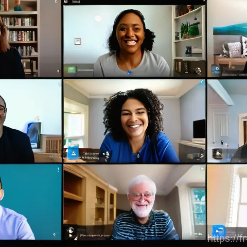 기독교와 소셜미디어 활용 - **"A vibrant and inclusive virtual church gathering. Diverse individuals of all ages and ethnicities...