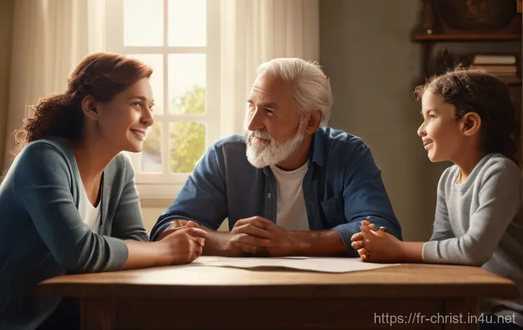 기독교와 가족 치료 - Here are three detailed image prompts in English, adhering to all specified guidelines: