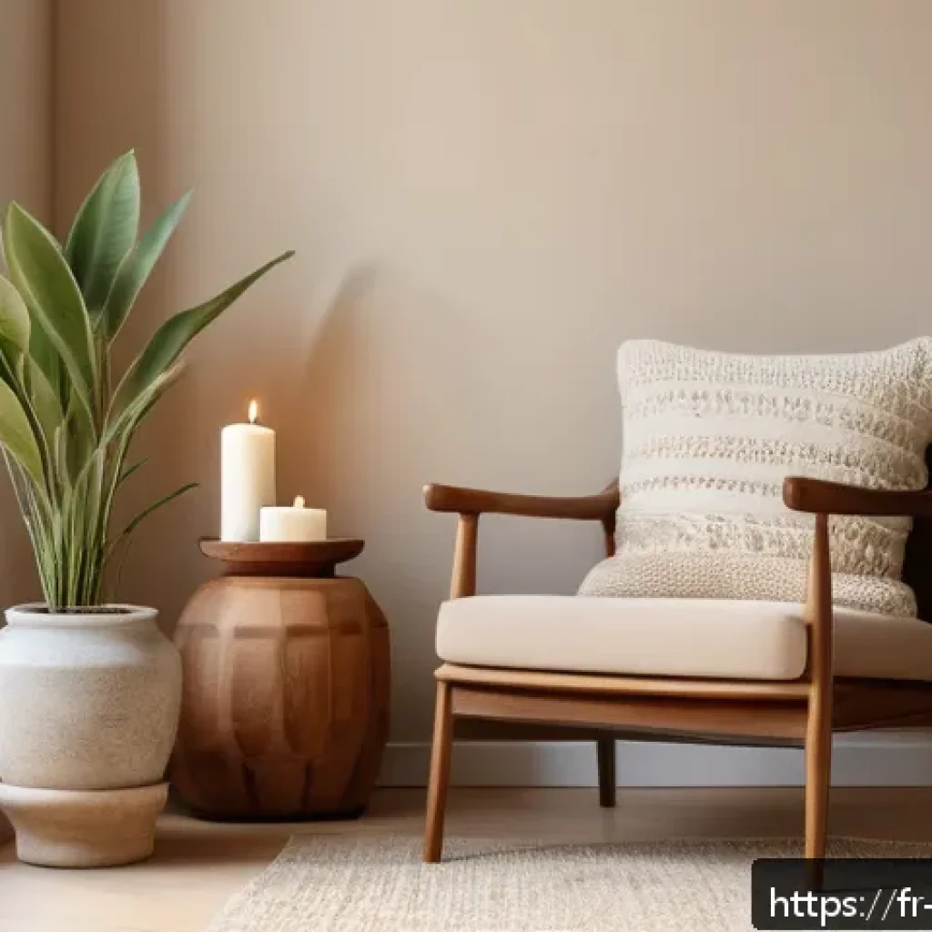 기독교와 경건 서적 - A serene home meditation corner bathed in warm natural light, featuring a cozy armchair with soft cu...